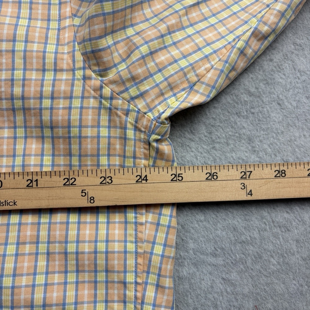 Brooks Brothers Country Club Shirt Mens Large Orange Plaid Egyptian Cotton - Picture 6 of 8